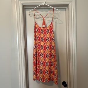 Orange color pattern dress